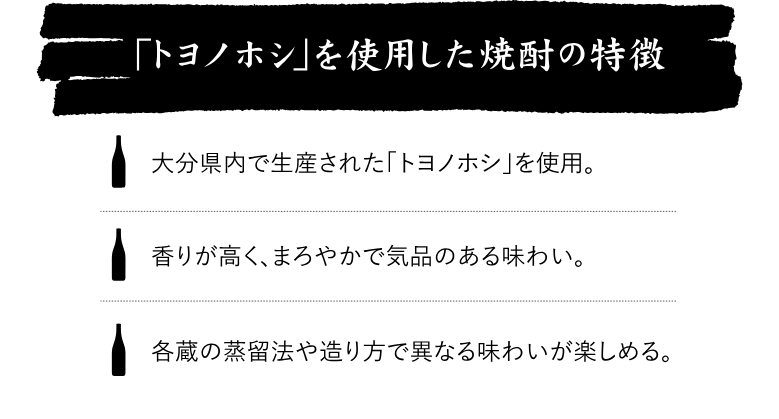 トヨノホシを使用した焼酎の特徴